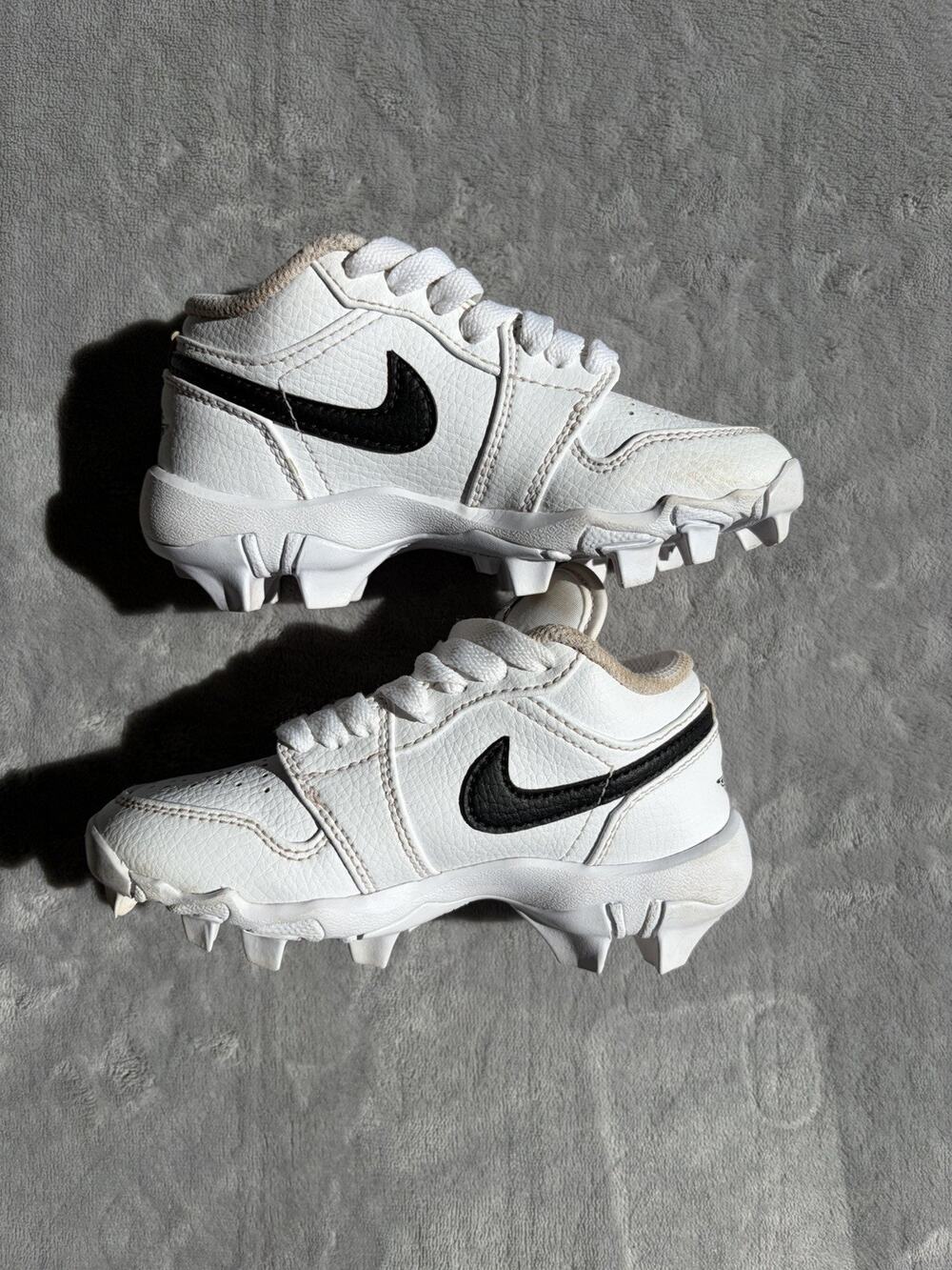 Size 10C- Nike Air Jordan 1 Low MCS Baseball Cleats White HF6885-106